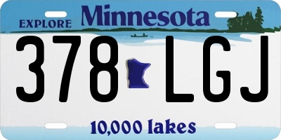 MN license plate 378LGJ