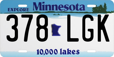MN license plate 378LGK