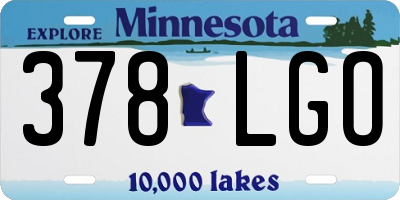 MN license plate 378LGO