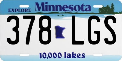MN license plate 378LGS