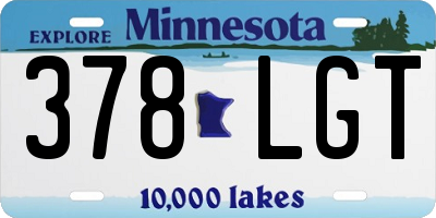 MN license plate 378LGT