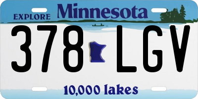 MN license plate 378LGV