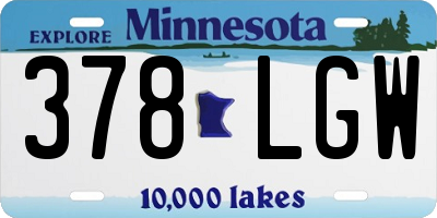 MN license plate 378LGW