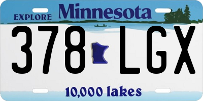 MN license plate 378LGX