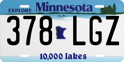 MN license plate 378LGZ