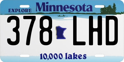 MN license plate 378LHD