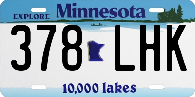 MN license plate 378LHK