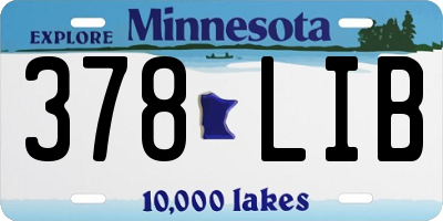MN license plate 378LIB