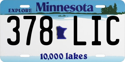 MN license plate 378LIC
