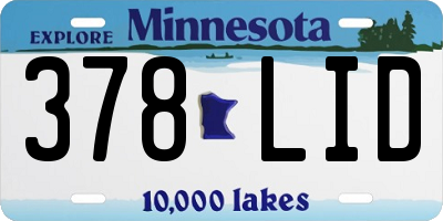 MN license plate 378LID