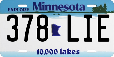 MN license plate 378LIE