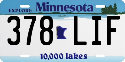 MN license plate 378LIF