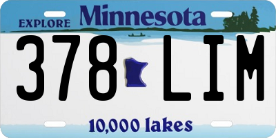 MN license plate 378LIM