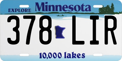 MN license plate 378LIR