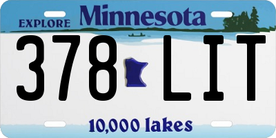 MN license plate 378LIT