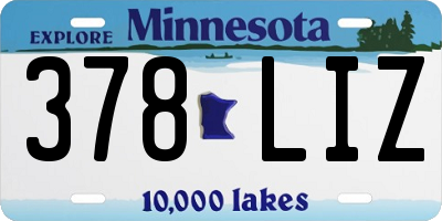 MN license plate 378LIZ