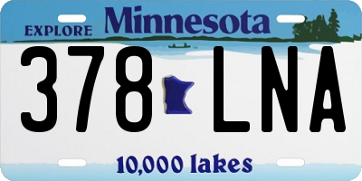 MN license plate 378LNA