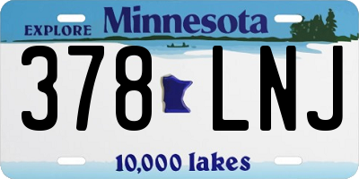 MN license plate 378LNJ