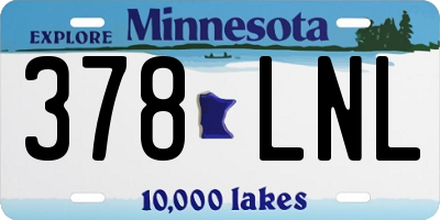 MN license plate 378LNL