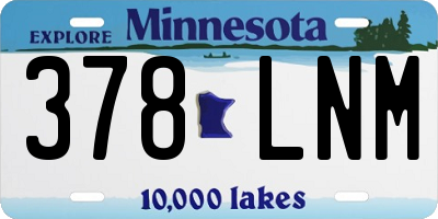 MN license plate 378LNM