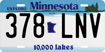 MN license plate 378LNV