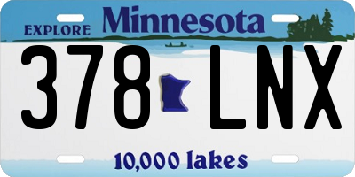 MN license plate 378LNX
