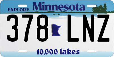 MN license plate 378LNZ