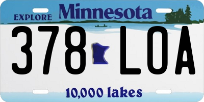 MN license plate 378LOA