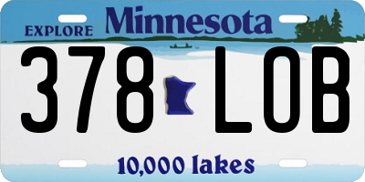 MN license plate 378LOB