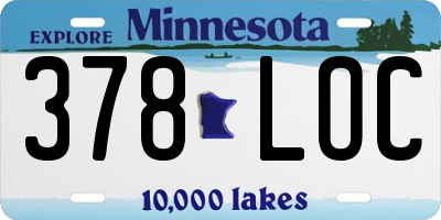 MN license plate 378LOC