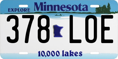 MN license plate 378LOE