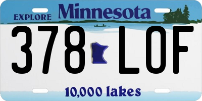 MN license plate 378LOF
