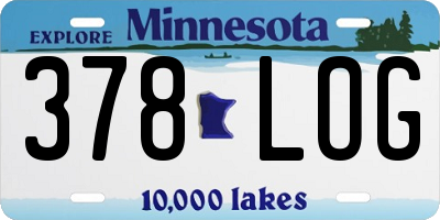 MN license plate 378LOG