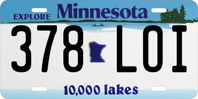 MN license plate 378LOI