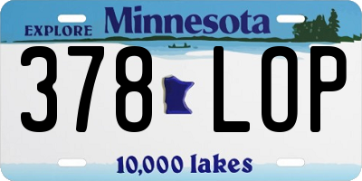 MN license plate 378LOP
