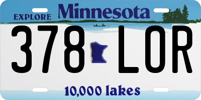 MN license plate 378LOR