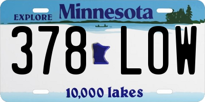 MN license plate 378LOW