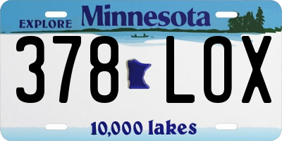 MN license plate 378LOX