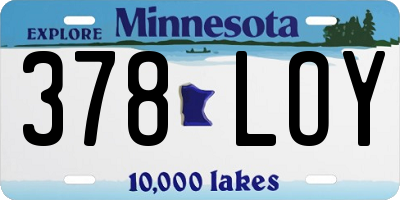MN license plate 378LOY