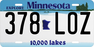 MN license plate 378LOZ
