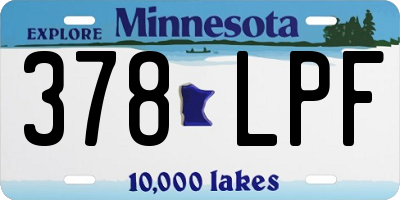 MN license plate 378LPF