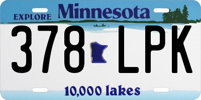 MN license plate 378LPK