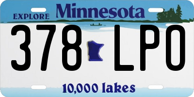 MN license plate 378LPO