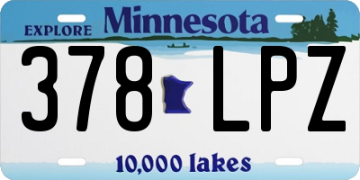 MN license plate 378LPZ