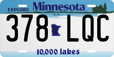 MN license plate 378LQC