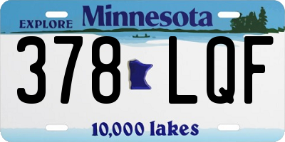 MN license plate 378LQF