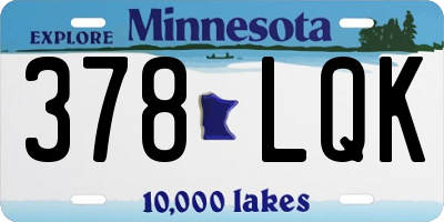 MN license plate 378LQK