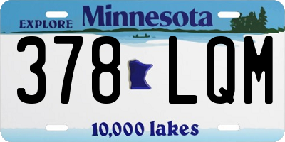 MN license plate 378LQM