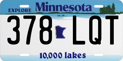 MN license plate 378LQT