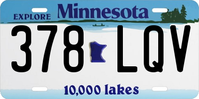 MN license plate 378LQV